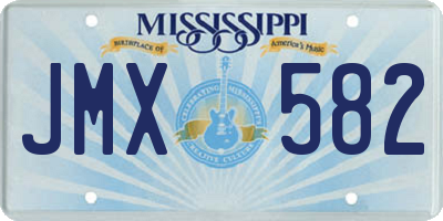 MS license plate JMX582