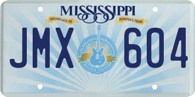 MS license plate JMX604