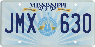 MS license plate JMX630