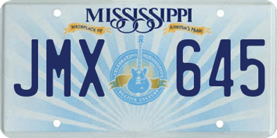 MS license plate JMX645