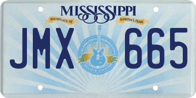 MS license plate JMX665