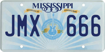 MS license plate JMX666