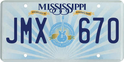 MS license plate JMX670