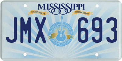 MS license plate JMX693