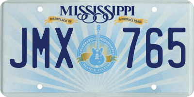 MS license plate JMX765