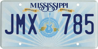 MS license plate JMX785