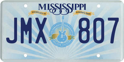 MS license plate JMX807