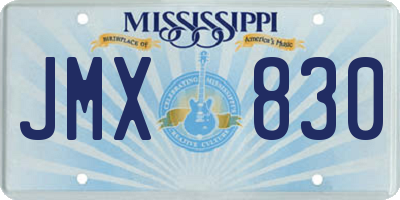 MS license plate JMX830
