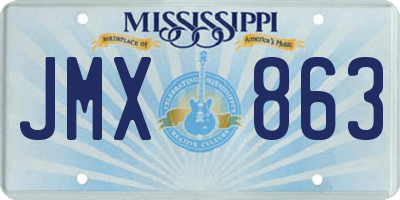 MS license plate JMX863
