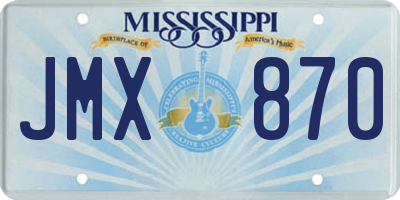 MS license plate JMX870