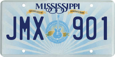 MS license plate JMX901