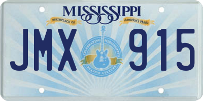 MS license plate JMX915