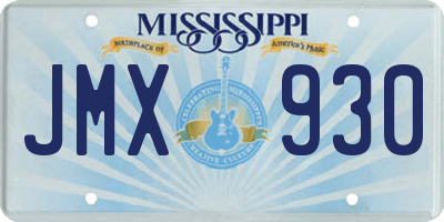 MS license plate JMX930