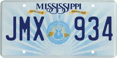 MS license plate JMX934