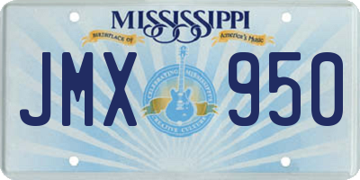 MS license plate JMX950