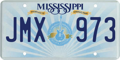 MS license plate JMX973