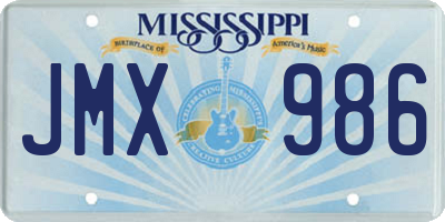 MS license plate JMX986