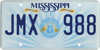 MS license plate JMX988
