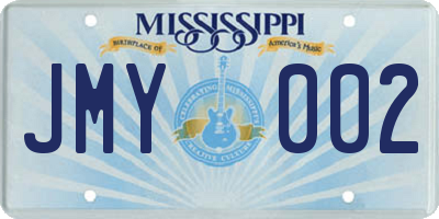 MS license plate JMY002