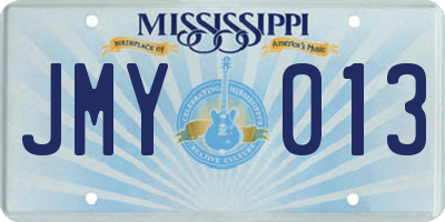 MS license plate JMY013