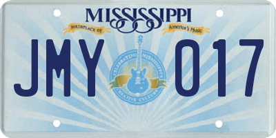 MS license plate JMY017