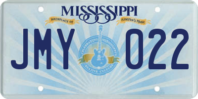 MS license plate JMY022