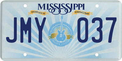 MS license plate JMY037