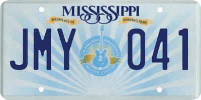 MS license plate JMY041