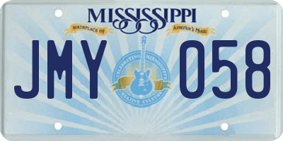 MS license plate JMY058