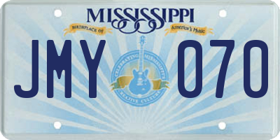 MS license plate JMY070