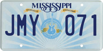 MS license plate JMY071