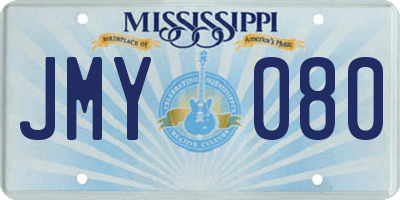 MS license plate JMY080