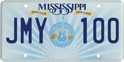 MS license plate JMY100