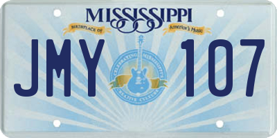 MS license plate JMY107