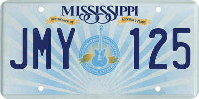 MS license plate JMY125