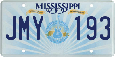 MS license plate JMY193
