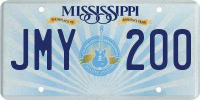 MS license plate JMY200