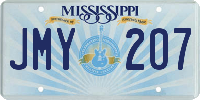 MS license plate JMY207