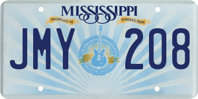 MS license plate JMY208