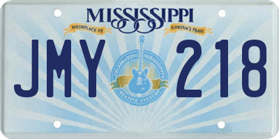 MS license plate JMY218