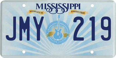 MS license plate JMY219