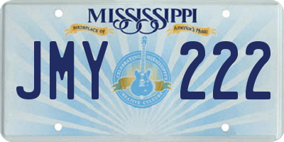 MS license plate JMY222