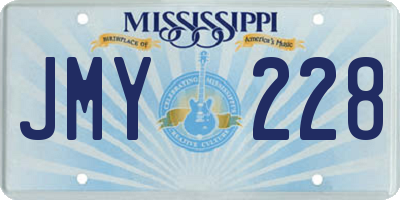 MS license plate JMY228