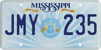 MS license plate JMY235