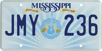 MS license plate JMY236
