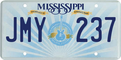 MS license plate JMY237