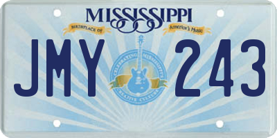 MS license plate JMY243