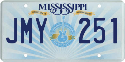 MS license plate JMY251