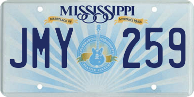 MS license plate JMY259