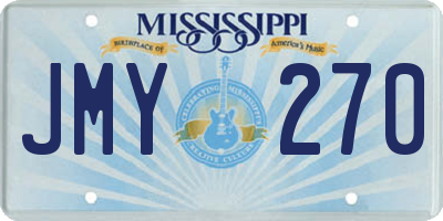 MS license plate JMY270